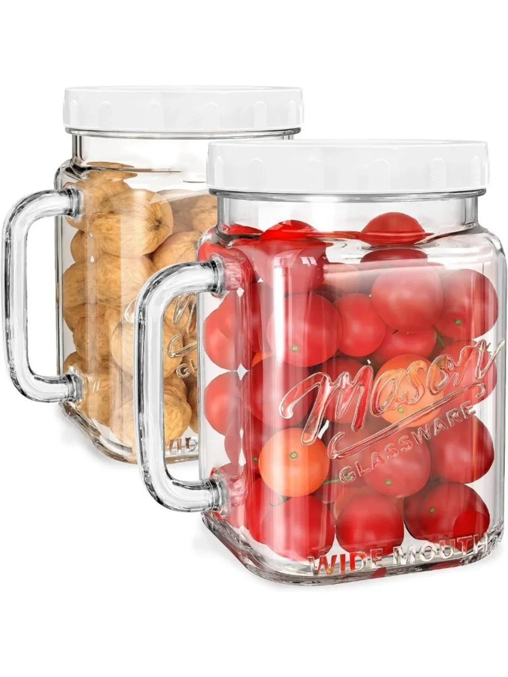 74 oz Wide Mouth Mason Jar with Handle - Airtight Storage for Kitchen & Crafts